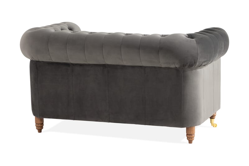 Chesterfield Deluxe 2-sits Soffa - Grå - 2 sits soffa - Chesterfield soffa