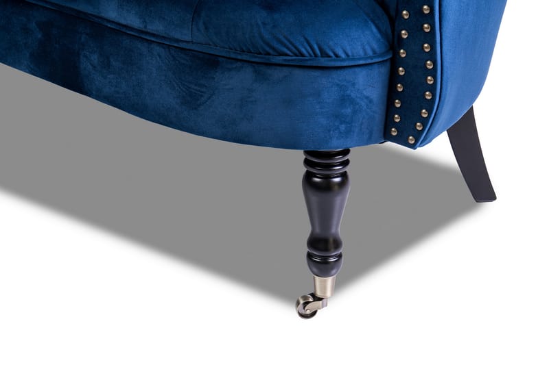 Chesterfield Ludovic Soffa 2-sits - Blå - 2 sits soffa - Chesterfield soffa - Sammetssoffa
