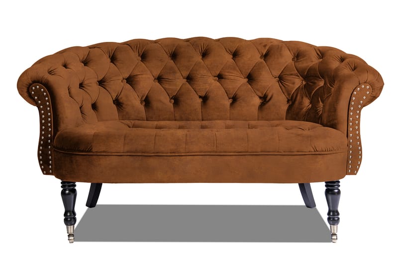 Chesterfield Ludovic Soffa 2-sits - Cognac - 2 sits soffa - Chesterfield soffa - Sammetssoffa