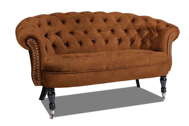 Chesterfield Ludovic Soffa 2-sits - Cognac - 2 sits soffa - Chesterfield soffa - Sammetssoffa