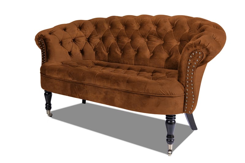 Chesterfield Ludovic Soffa 2-sits - Cognac - 2 sits soffa - Chesterfield soffa - Sammetssoffa