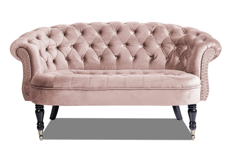 Chesterfield Ludovic Soffa 2-sits - Rosa - 2 sits soffa - Chesterfield soffa - Sammetssoffa