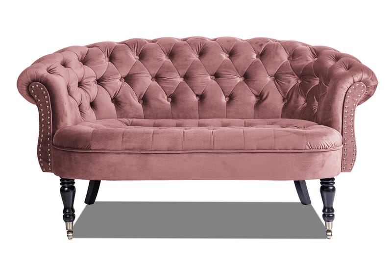 Chesterfield Ludovic Soffa 2-sits - Rosa - 2 sits soffa - Chesterfield soffa - Sammetssoffa