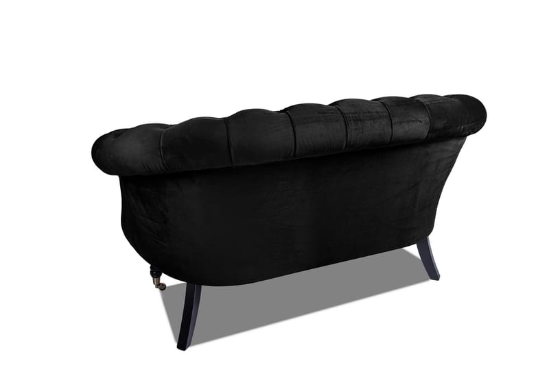 Chesterfield Ludovic Soffa 2-sits - Svart - 2 sits soffa - Chesterfield soffa - Sammetssoffa
