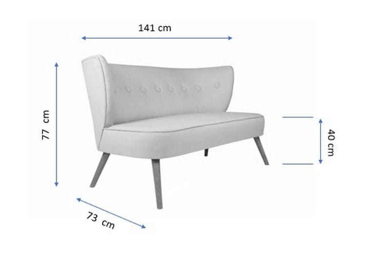 Clivocast 2-Sits Soffa - Beige - 2 sits soffa