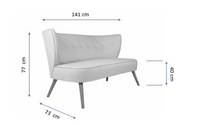 Clivocast 2-Sits Soffa - Grön - 2 sits soffa