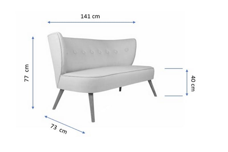Clivocast 2-Sits Soffa - Gul - Möbler - Soffa - 2 sits soffa
