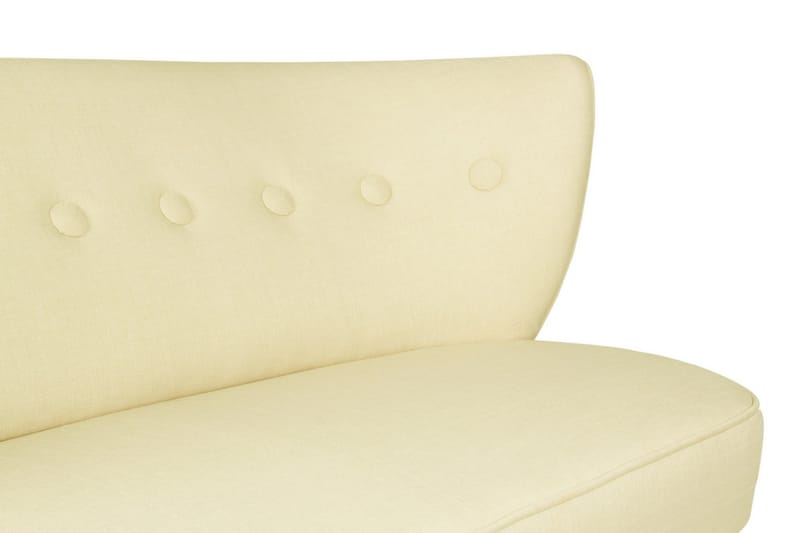 Clivocast Djup 2-sits Soffa i Tyg med Träben - Pastellgul - Möbler - Soffa - 2 sits soffa