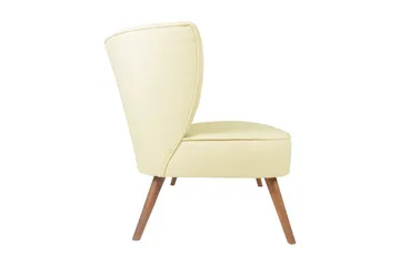 Clivocast Djup 2-sits Soffa i Tyg med Träben - Pastellgul - Möbler - Soffa - 2 sits soffa