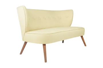 Clivocast Djup 2-sits Soffa i Tyg med Träben - Pastellgul - Möbler - Soffa - 2 sits soffa