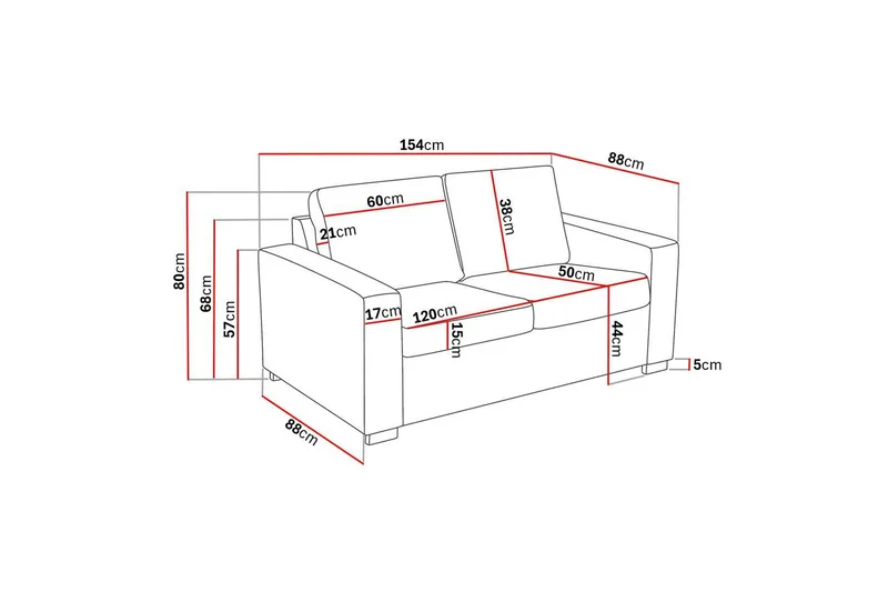 Crazy 2-sits Sammetssoffa - Mörkgrå - Möbler - Soffa - 2 sits soffa