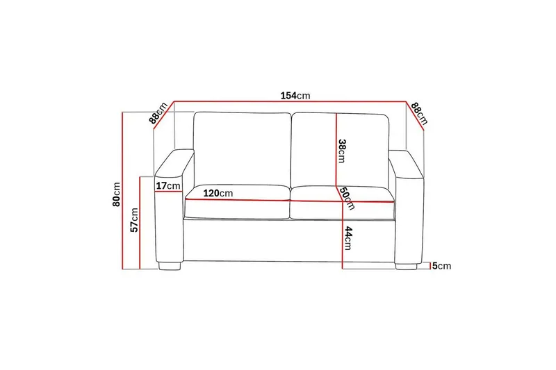 Crazy 2-sits Tygsoffa - Mörkgrå - Möbler - Soffa - 2 sits soffa