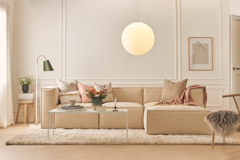 Cubo 2-sits Vänstermodul i Tyg 120 cm bred - Beige - Möbler - Soffa - 2 sits soffa