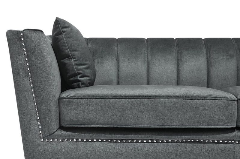 Gaula 2-sits Sammetssoffa 160 cm - Grå - Möbler - Soffa - 2 sits soffa