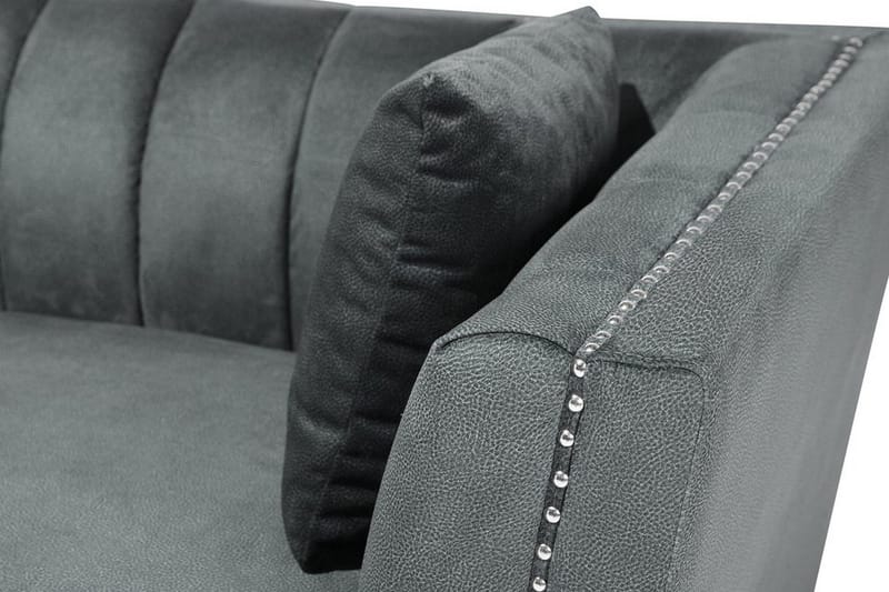 Gaula 2-sits Sammetssoffa 160 cm - Grå - Möbler - Soffa - 2 sits soffa