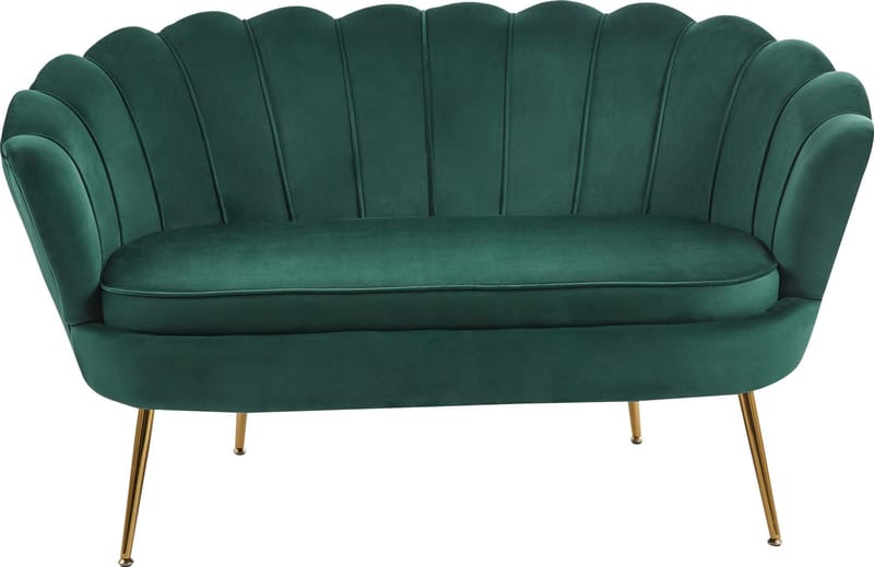 2-sits soffa grön/mässing - Kingsley - Grön - Möbler - Soffa - Sammetssoffa