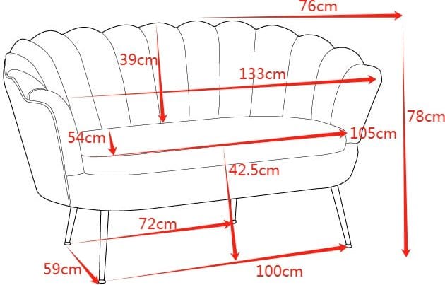2-sits soffa grön/mässing - Kingsley - Grön - Möbler - Soffa - Sammetssoffa