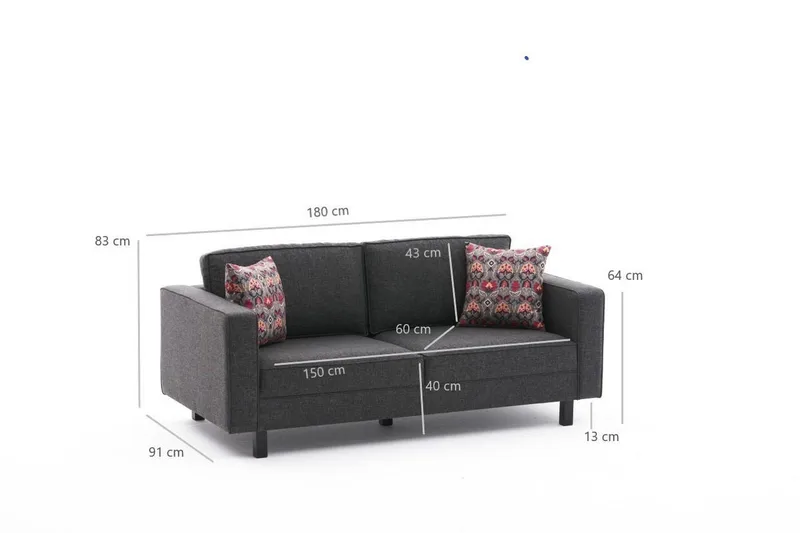 Kaletea Soffa 2-sits - Antracit - Möbler - Soffa - 2 sits soffa