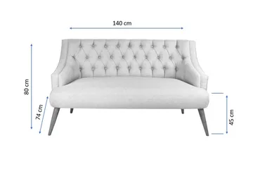Lamonti 2-sits Soffa - Gul/Natur - Möbler - Soffa - 2 sits soffa