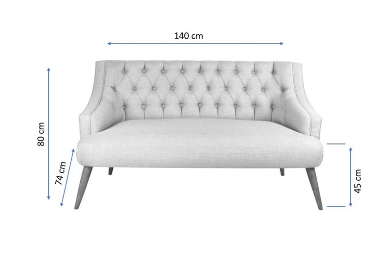 Lamonti 2-sits Soffa - Mörkblå/Natur - Möbler - Soffa - 2 sits soffa