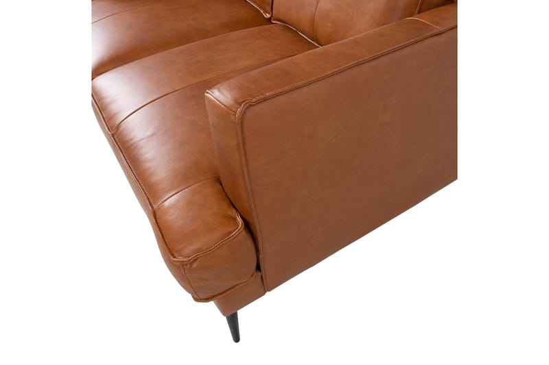 Leo 2-sits Soffa med Smala Armstöd i Skinn - Cognac - Möbler - Soffa - 2 sits soffa