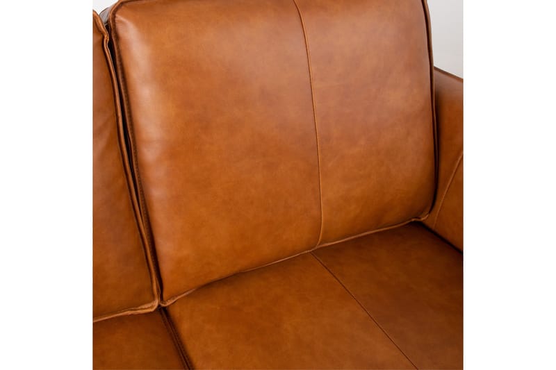 Leo 2-sits Soffa med Smala Armstöd i Skinn - Cognac - Möbler - Soffa - 2 sits soffa