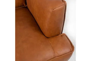 Leo 2-sits Soffa med Smala Armstöd i Skinn - Cognac - Möbler - Soffa - 2 sits soffa