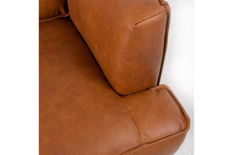 Leo 2-sits Soffa med Smala Armstöd i Skinn - Cognac - Möbler - Soffa - 2 sits soffa