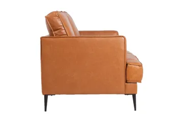Leo 2-sits Soffa med Smala Armstöd i Skinn - Cognac - Möbler - Soffa - 2 sits soffa