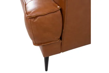 Leo 2-sits Soffa med Smala Armstöd i Skinn - Cognac - Möbler - Soffa - 2 sits soffa
