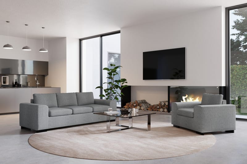 Link 2-sits Tygsoffa - Ljusgrå - Möbler - Soffa - 2 sits soffa