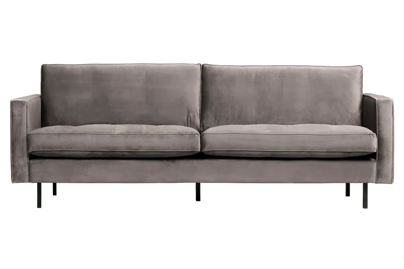 Lissbon 2-sits Soffa 230 cm i Sammet, Mellangrå