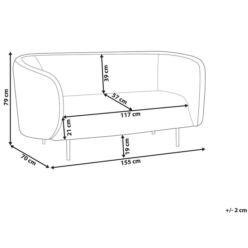 2-sits soffa Loen - Beige, svart - Möbler - Soffa - 2 sits soffa