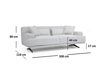 Lums 2-sits Soffa 200 cm i Tyg - Benvit - Möbler - Soffa - 2 sits soffa