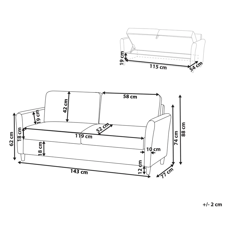 2-sits soffa Mare - Beige - Möbler - Soffa - 2 sits soffa