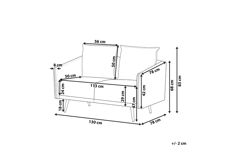 Maurana 2-sits Soffa - Sammet/Grå - Möbler - Soffa - 2 sits soffa