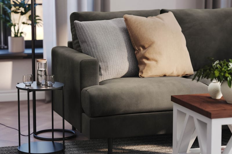 Menard Compact 3-sits Manchestersoffa - Mörkgrå - Möbler - Soffa - 3 sits soffa