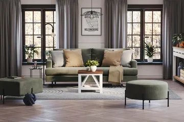 Menard Compact 3-sits Manchestersoffa - Mörkgrön - Möbler - Soffa - 3 sits soffa