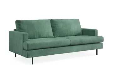 Menard Compact 3-sits Sammetssoffa - Mörkgrön - Möbler - Soffa - 3 sits soffa