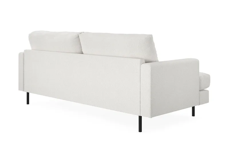 Menard Compact 3-sits Soffa i Bouclé - Vit - Möbler - Soffa - 3 sits soffa