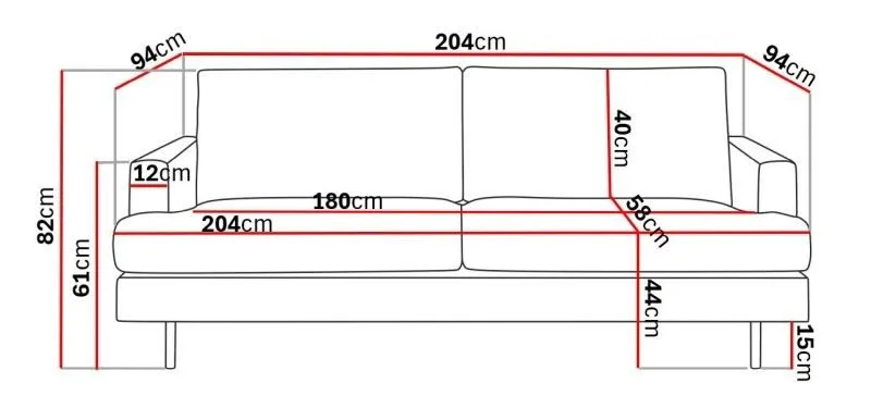 Menard Compact 3-sits Tygsoffa - Ljusgrå - Möbler - Soffa - 3 sits soffa