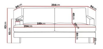 Menard Compact 3-sits Tygsoffa - Ljusgrå - Möbler - Soffa - 3 sits soffa