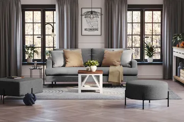 Menard Compact 3-sits Tygsoffa - Mörkgrå - Möbler - Soffa - 3 sits soffa