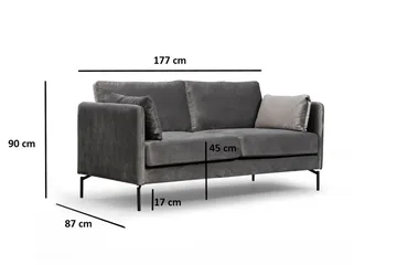 Mezonzo 2-sits Soffa - Grå - Möbler - Soffa - 2 sits soffa