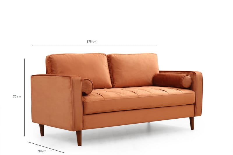 Mirrilnesh Soffa 2-sits - Orange - 2 sits soffa