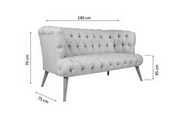 Monroew 2-sits Soffa - Gul/Natur - Möbler - Soffa - 2 sits soffa