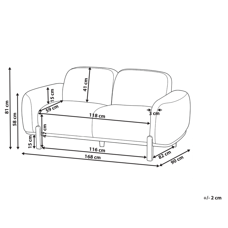 2-sits soffa Odnes i Bouclé - Vit - Möbler - Soffa - 2 sits soffa