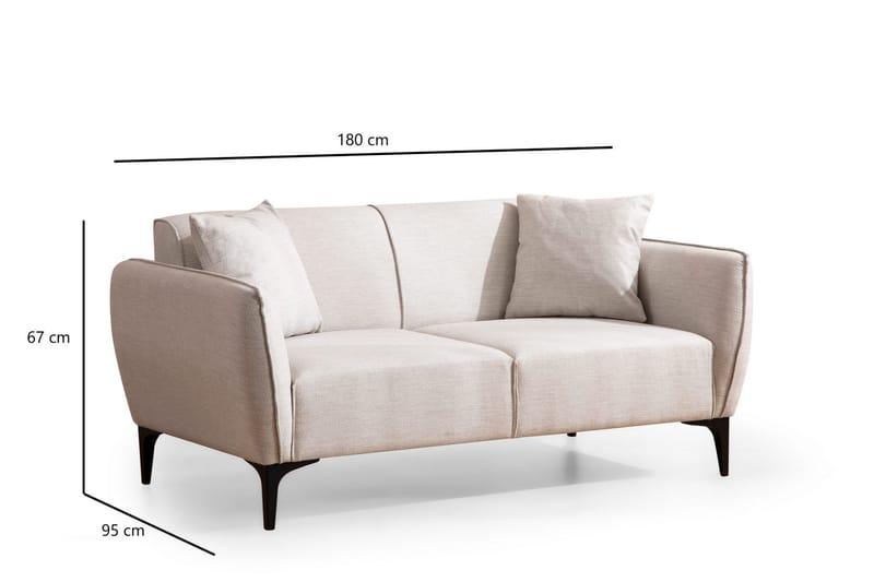 Rossland Soffa 2-sits - Vit - 2 sits soffa