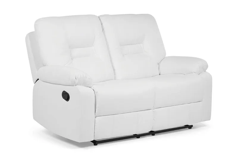 Rovik 2-sits Djup Reclinersoffa 146 cm i Konstläder, Vit