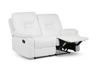 Rovik 2-sits Djup Reclinersoffa 146 cm i Konstläder - Vit - Möbler - Soffa - 2 sits soffa